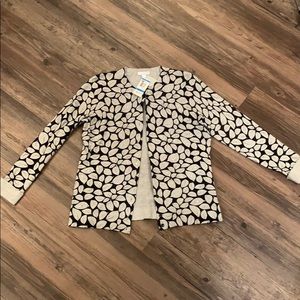 NWT Charter Club Grey and Black Printed Cardigan